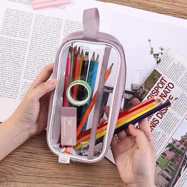 Alt view image 6 of 7 - Clear Pencil Pouch, Large Capacity Makeup Pouch