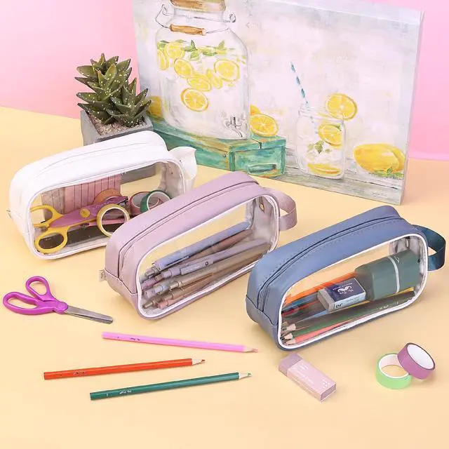 Alt view image 7 of 7 - Clear Pencil Pouch, Large Capacity Makeup Pouch