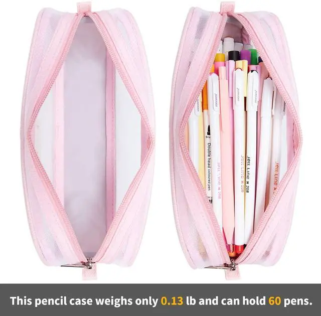 Alt view image 5 of 7 - KALIDI Grid Mesh Pencil Case Pouch Large Capacity Pencil Bag with Zipper