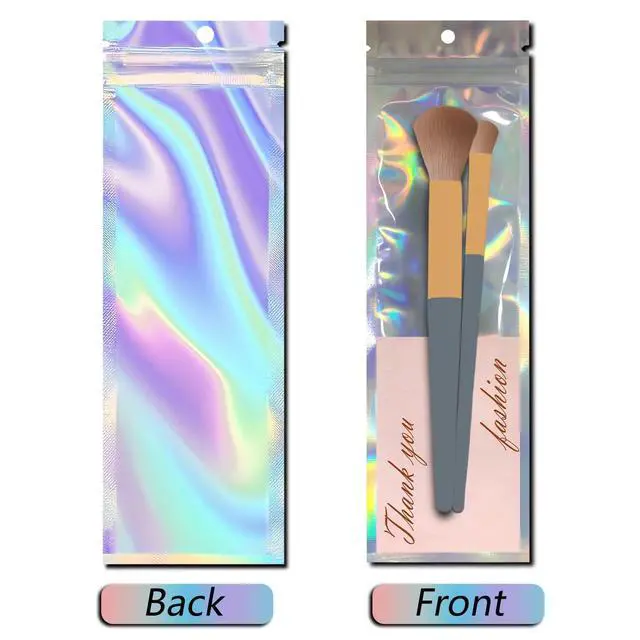 Alt view image 6 of 7 - 100 Pcs 2.7x9 Inch Holographic Pen Bags Resealable Bags for Small Business