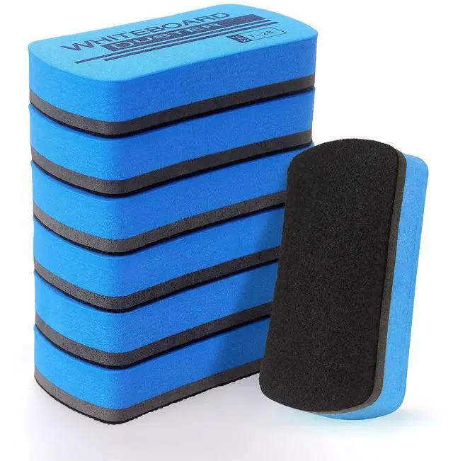 Main image of 6 Pack Magnetic Dry Eraser Erasers, 4.2'' x 2.2'', Blue