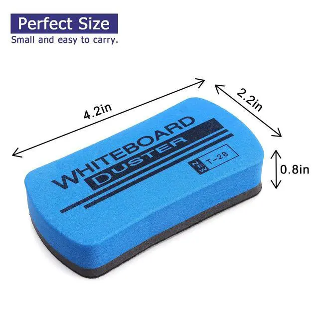 Alt view image 2 of 7 - 6 Pack Magnetic Dry Eraser Erasers, 4.2'' x 2.2'', Blue