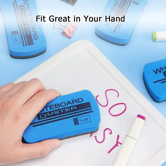 Alt view image 6 of 7 - 6 Pack Magnetic Dry Eraser Erasers, 4.2'' x 2.2'', Blue