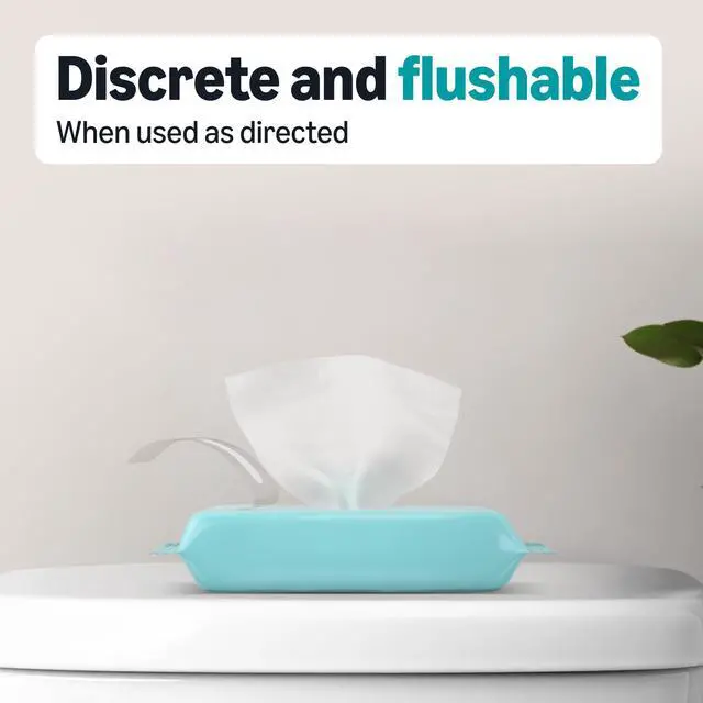 Alt view image 5 of 6 - Flushable Wipes, Coconut Scent, Hypoallergenic, Dermatologically Tested, 2 Packs of 48 (96 Count)