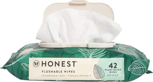 Main image of Flushable Wipes, Hypoallergenic, Tropical Leaves, 42ct