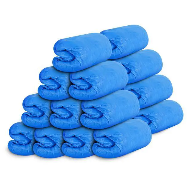 Alt view image 2 of 7 - Shoe Covers Disposable Non-slip for Indoors -200 Pieces (100 Pairs) Waterproof Premium CPE Booties Shoes Protectors Coverings, fits up to size 11 US Men and 13 US Women, Blue, Large