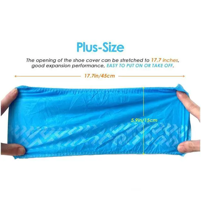 Alt view image 3 of 7 - XL Shoe Covers Disposable Non Slip, 100pcs (50 pairs) Thickened and Oversized (17.7inch) Foot Booties Covers for Home Guests, Keep the Floor Clean, Up to US Men's 12 & US Women's 14