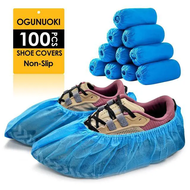 Alt view image 2 of 7 - XL Shoe Covers Disposable Non Slip, 100pcs (50 pairs) Thickened and Oversized (17.7inch) Foot Booties Covers for Home Guests, Keep the Floor Clean, Up to US Men's 12 & US Women's 14