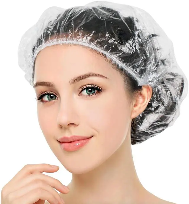 Main image of 100 Disposable Shower Caps for Women & Men, 20.5in