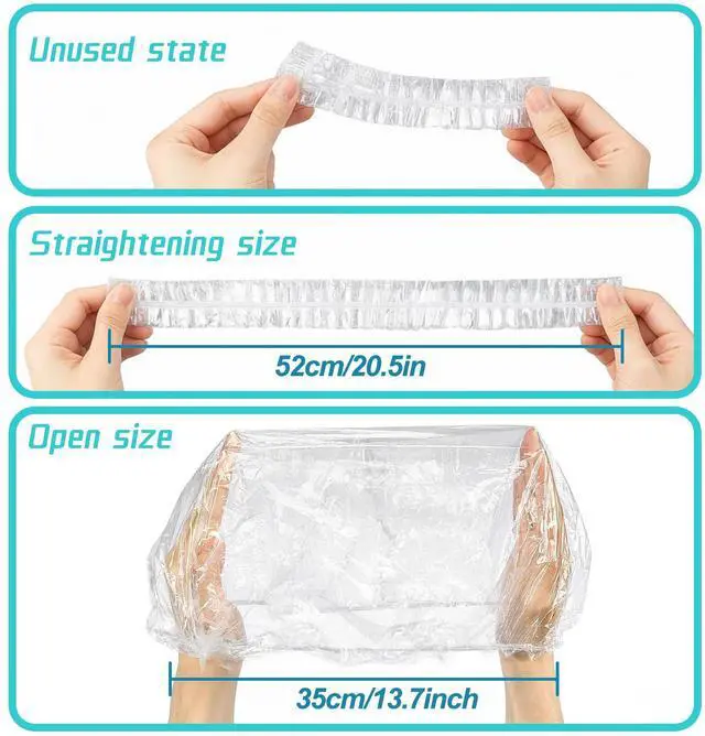 Alt view image 4 of 7 - 100 Disposable Shower Caps for Women & Men, 20.5in