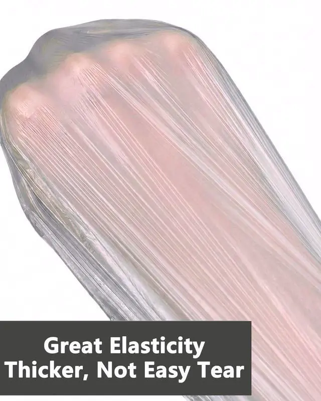 Alt view image 5 of 7 - Shower Cap Disposable,100 PCS Bath Caps Large Thick Clear Waterproof Plastic Elastic Hair Bath Caps for Women Deep Conditioning Hair Care Hotel Travel Essentials Accessories