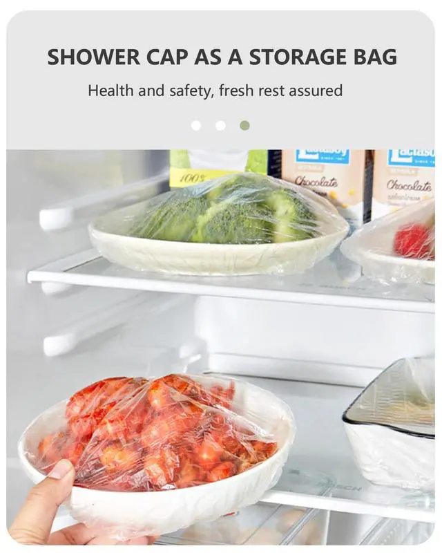 Alt view image 6 of 7 - Thick Large Disposable Shower Caps for Women, 50 Pack Clear