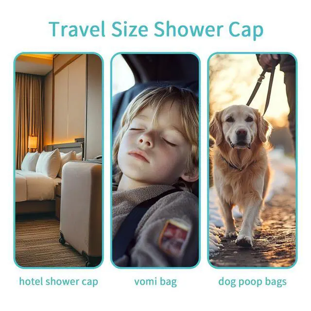 Alt view image 7 of 7 - Disposable Shower Caps 100pcs - Large Clear Plastic Hair Cap, 20.5"