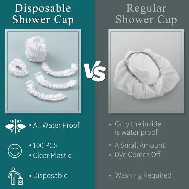 Alt view image 5 of 7 - 100Pcs 19.7-Inch Clear Large Plastic Disposable Shower Caps