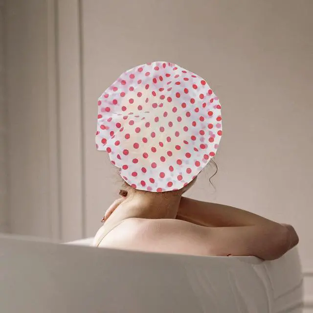Alt view image 5 of 6 - 3PCS Shower Caps, Elastic Reusable Waterproof Plastic Shower Cap for Women