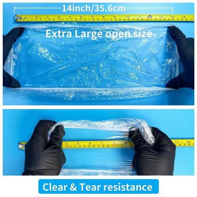 Alt view image 4 of 7 - 100PCS Boxed Disposable Shower Caps - Extra Large Thick Clear