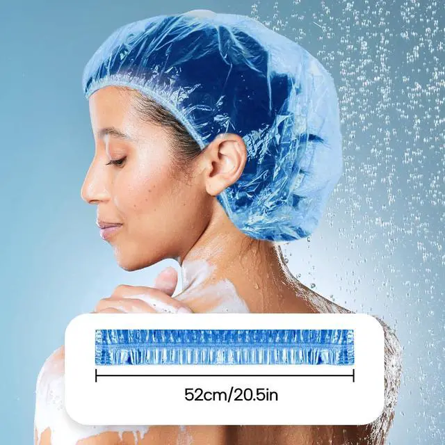 Alt view image 2 of 7 - Thick Large Disposable Shower Caps for Women, 110 Pack Clear