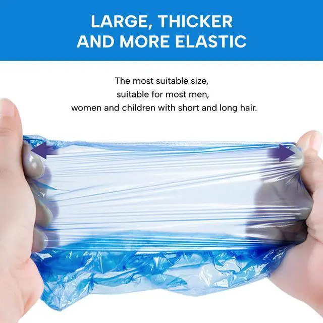 Alt view image 3 of 7 - Thick Large Disposable Shower Caps for Women, 110 Pack Clear