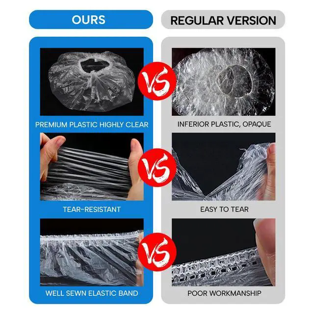 Alt view image 4 of 7 - Thick Large Disposable Shower Caps for Women, 110 Pack Clear