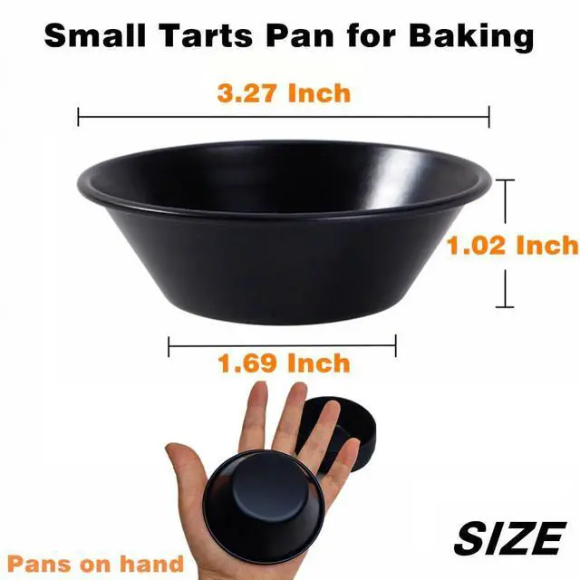 Alt view image 2 of 7 - 12-Pack 3.27 Inch Egg Tart Mold Mini Pies Cupcake Bread Muffin Pan Nonstick Carbon Steel Round Oven Baking Mousse Quiche and Desserts Mould