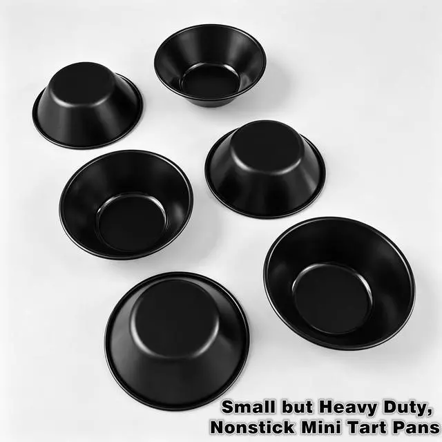 Alt view image 5 of 7 - 12-Pack 3.27 Inch Egg Tart Mold Mini Pies Cupcake Bread Muffin Pan Nonstick Carbon Steel Round Oven Baking Mousse Quiche and Desserts Mould