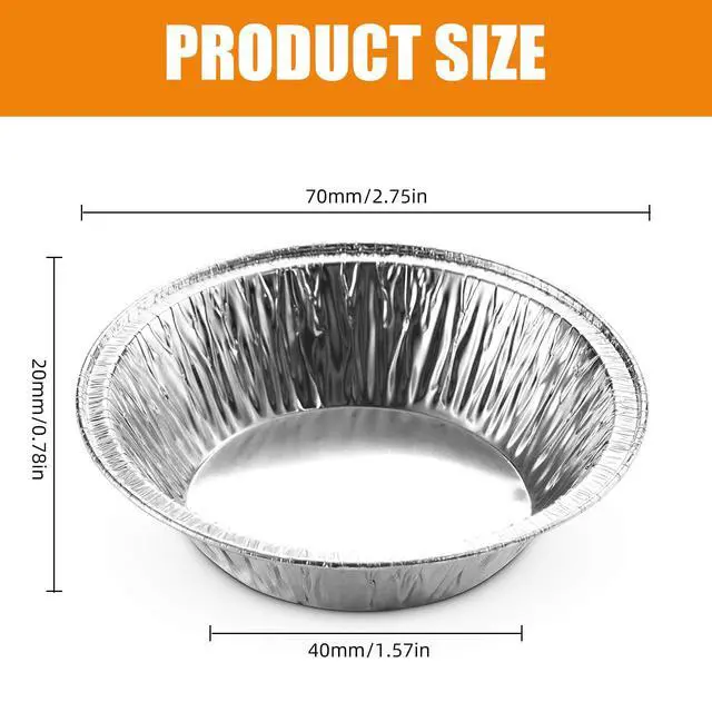 Alt view image 2 of 7 - 100 PCS Mini Pie Pans, Aluminum Foil Disposable Egg Tart Molds, Mini Tart Pans for Baking, Mini Tart Shells for Making Cupcake, Quiche Pie, Caramel Pudding