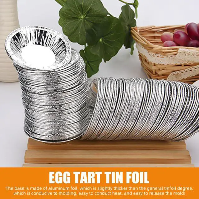 Alt view image 5 of 7 - 100 PCS Mini Pie Pans, Aluminum Foil Disposable Egg Tart Molds, Mini Tart Pans for Baking, Mini Tart Shells for Making Cupcake, Quiche Pie, Caramel Pudding