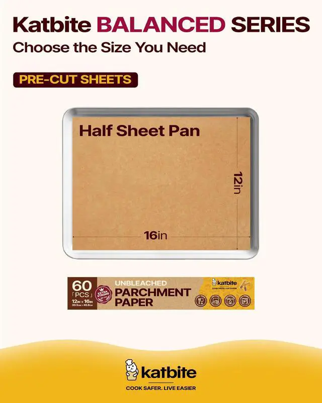 Alt view image 3 of 7 - 12x16 Inch Parchment Paper Sheets 60PCS, Unbleached Non-Stick