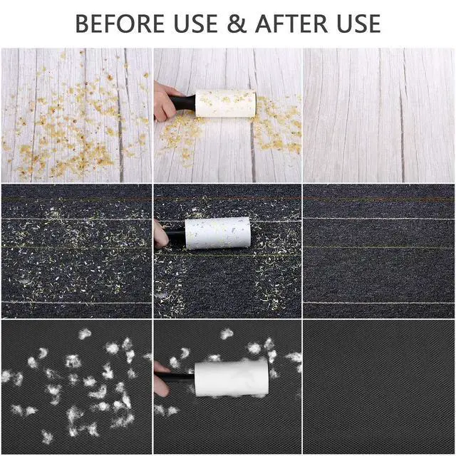 Alt view image 4 of 7 - Lint Roller for Pet Hair - 480 Sheets, 4 Handles & 8 Refills, Easy-Peel Diagonal Cut, Strong Adhesive for Clothes, Furniture, Car, Dog & Cat Hair Remover