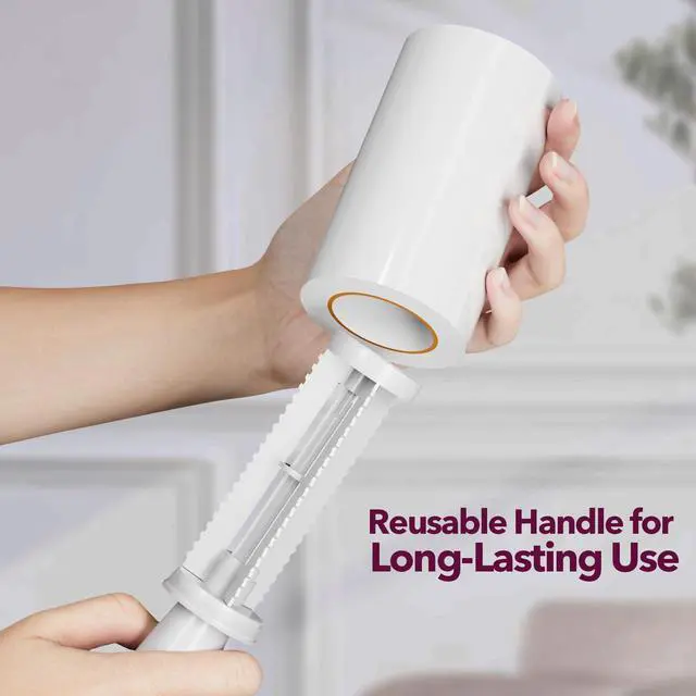 Alt view image 2 of 6 - Lint Rollers for Pet Hair Extra Sticky, 880 Sheets Mega Value Set Lint Roller with 4 Upgraded Handles, 8 Rollers Portable Pet Lint Remover for Clothes, Furniture, Carpet, Dog & Cat Hair Removal