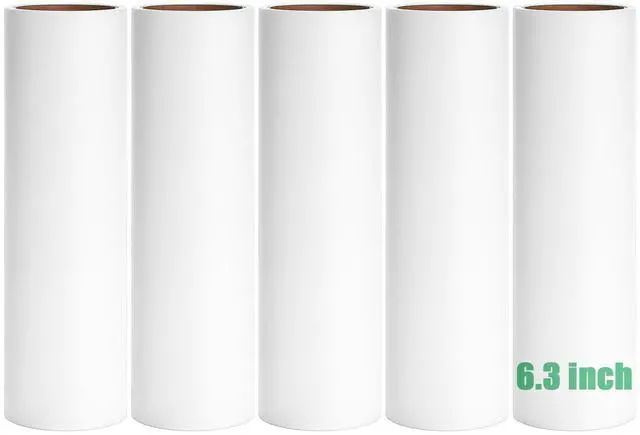 Main image of 6.3 inch Lint Roller Refills Only, Extra Sticky Lint Remover Refills for Pet Hair Sticky Roller Refill Adhesive Tape Easy Peel 60 Sheets per Roll, Pack of 5, Total 300 Sheets (6.3'' Wide)