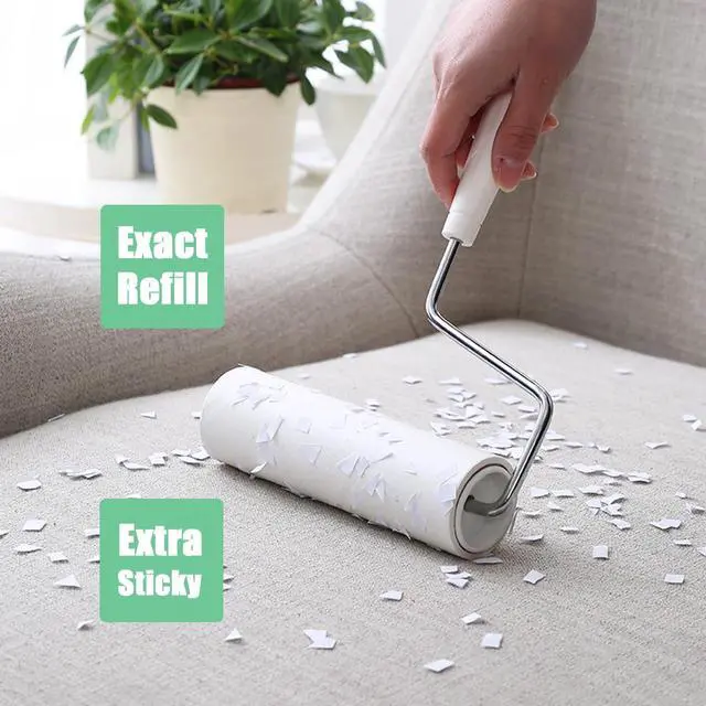 Alt view image 5 of 7 - 6.3 inch Lint Roller Refills Only, Extra Sticky Lint Remover Refills for Pet Hair Sticky Roller Refill Adhesive Tape Easy Peel 60 Sheets per Roll, Pack of 5, Total 300 Sheets (6.3'' Wide)