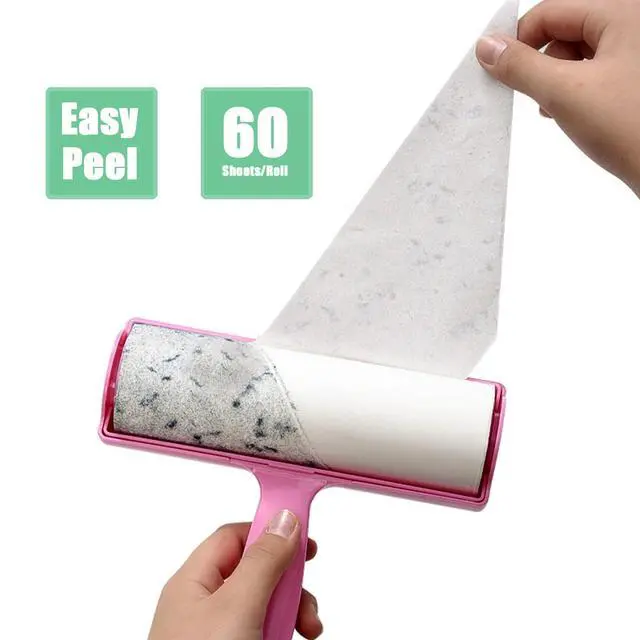 Alt view image 6 of 7 - 6.3 inch Lint Roller Refills Only, Extra Sticky Lint Remover Refills for Pet Hair Sticky Roller Refill Adhesive Tape Easy Peel 60 Sheets per Roll, Pack of 5, Total 300 Sheets (6.3'' Wide)