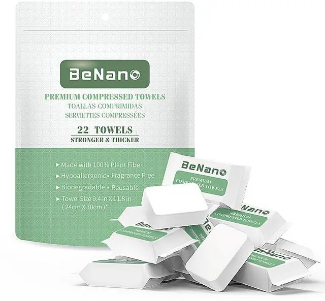 Main image of 11.8x9.4 in Compressed Face Towels | Disposable Washcloths, 22 Pcs