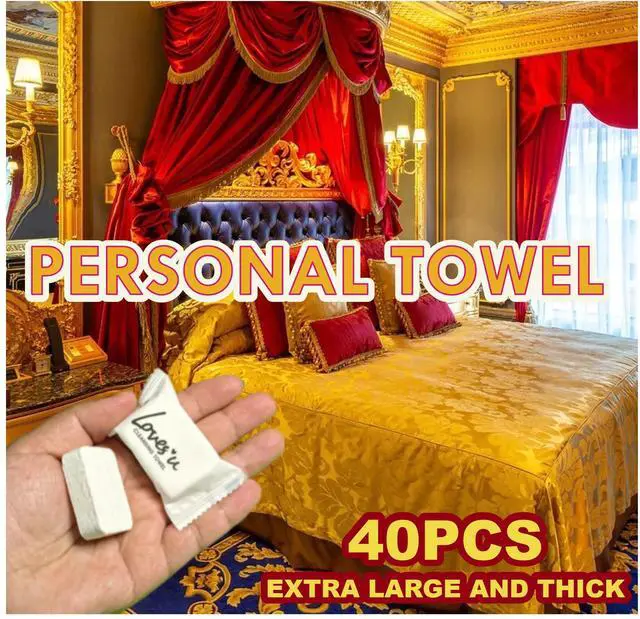 Alt view image 2 of 7 - Disposable Travel Washcloths, 40pcs, Pure Cotton, Large Thick