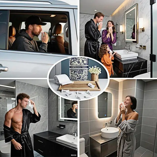 Alt view image 5 of 7 - 20 Pack Compressed Towels, Large 11.8x9.45 Reusable Travel Towels for Camping, Gym, Hotel - Quick Expand, Soft & Portable, Eco-Friendly
