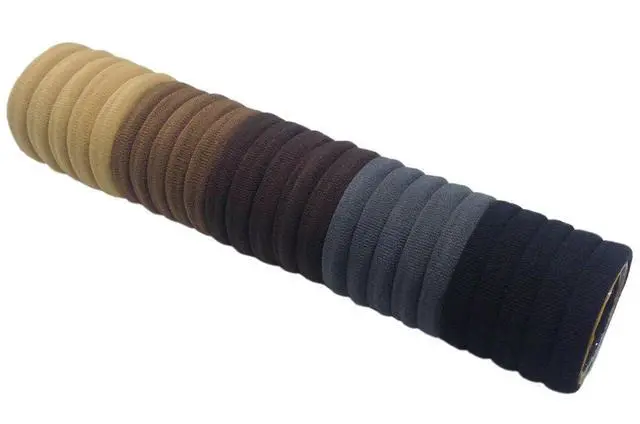 Alt view image 4 of 7 - Hair Bands Hair ties for Thick Hair 100PCS Seamless Cotton Simply Ponytail Holders Headband Scrunchies Hair Accessories No Crease Damage (Neutral Colors)