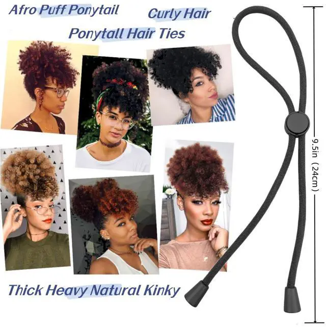 Alt view image 2 of 7 - Adjustable Hair Ties for Thick, Curly Hairstyles - Afro Puffs, Ponytails, Locs, Pineapples for Black Women and Girls (Pack of 6)