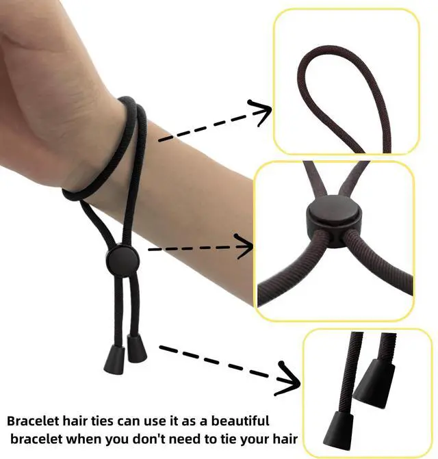 Alt view image 5 of 7 - Adjustable Hair Ties for Thick, Curly Hairstyles - Afro Puffs, Ponytails, Locs, Pineapples for Black Women and Girls (Pack of 6)