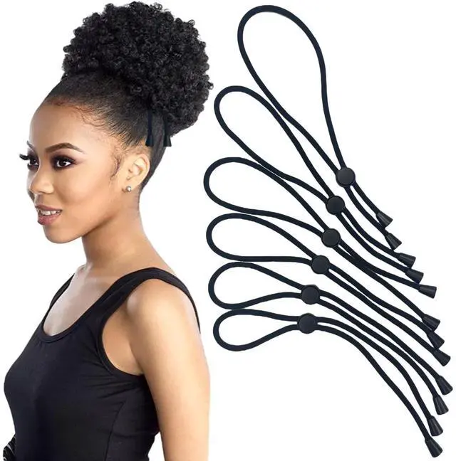 Alt view image 7 of 7 - Adjustable Hair Ties for Thick, Curly Hairstyles - Afro Puffs, Ponytails, Locs, Pineapples for Black Women and Girls (Pack of 6)