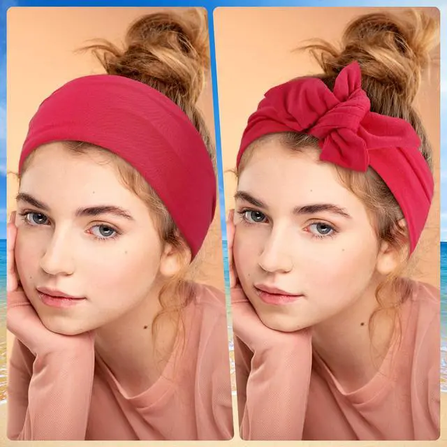 Alt view image 5 of 6 - 6 Pcs Tie Headband for Women Adjustable Bandana Sports Head Scarf