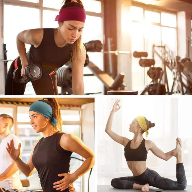 Alt view image 6 of 7 - 6 PCS Adjustable Headbands for Women Knotted Headbands Elastic Non-Slip Fashion Hair Bands for Workout Sports Running Yoga