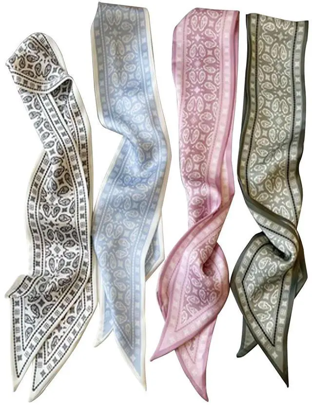 Main image of 4Pcs Fashion Scarves for Women, Multifunctional Satin Scarf for Bag