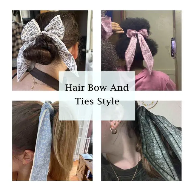 Alt view image 6 of 7 - 4Pcs Fashion Scarves for Women, Multifunctional Satin Scarf for Bag