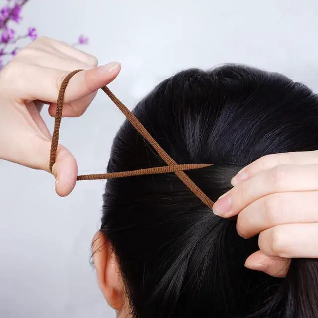 Alt view image 4 of 7 - 100 Pcs Elastic Hair Ties, Thick Seamless Hair Bands No Damage Soft Ponytail Holders Hair Accessories for Girls Women, Neutral