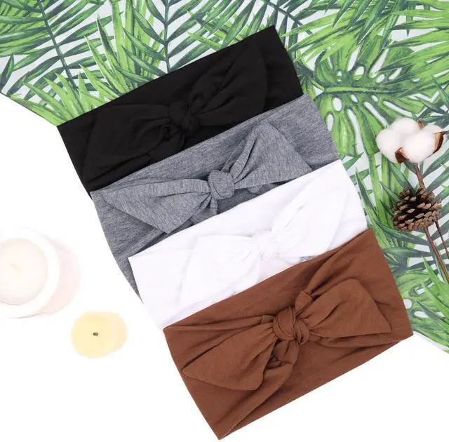 Alt view image 6 of 7 - 4-Piece Adjustable Knotted Headbands for Women - Elastic, Fashionable Sports & Workout Headbands
