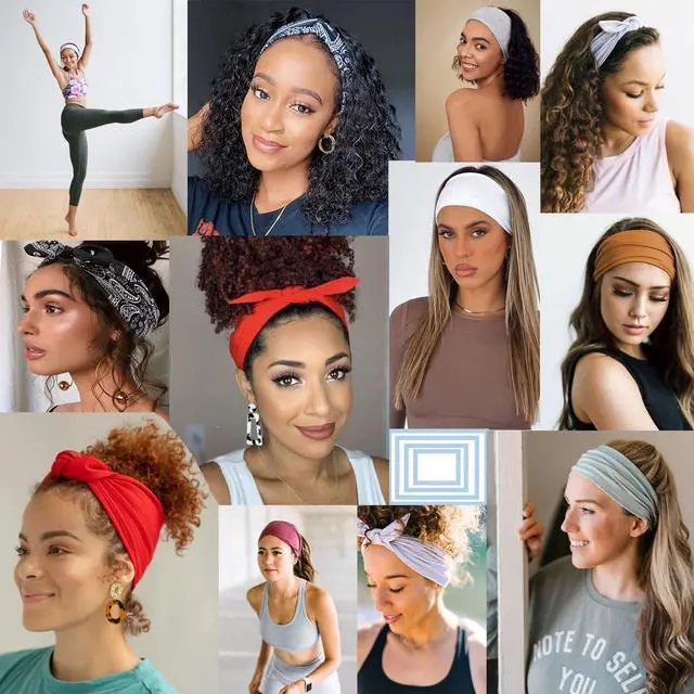 Alt view image 7 of 7 - 4-Piece Adjustable Knotted Headbands for Women - Elastic, Fashionable Sports & Workout Headbands