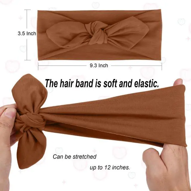 Alt view image 2 of 7 - 6 Pack Bow Headbands for Women Headwraps Hair Band Knotted Headband Rabbit Ears Stretchy Turban Head Wraps Fashion Christmas Headbands Sport Cute Hair