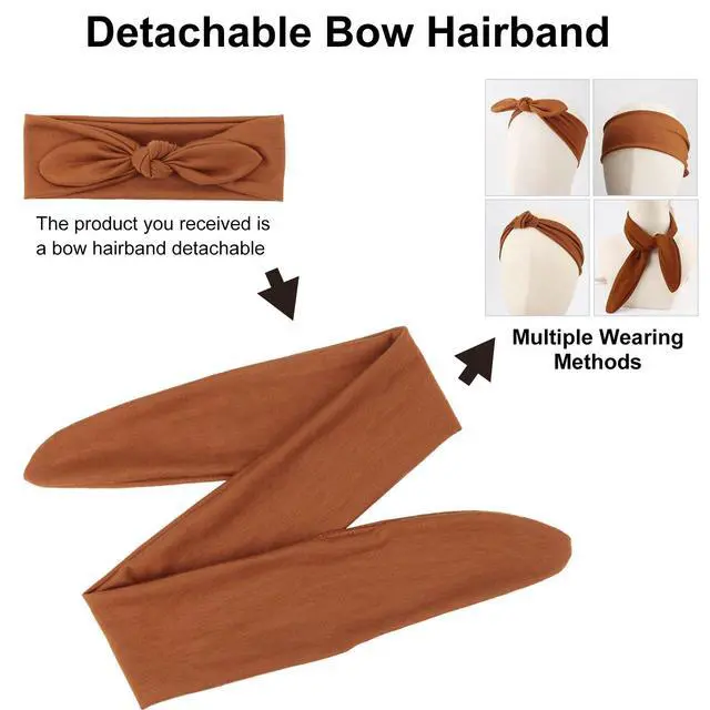 Alt view image 4 of 7 - 8 Pack Adjustable Knotted Headbands Non Slip Elastic Yoga Hair Bands Solid Colors Headbands for Women and Girls