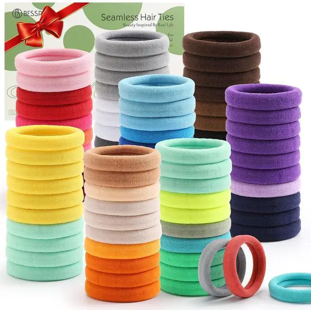Main image of 100PCS Colorful Seamless Elastic Hair Ties No Damage for Women